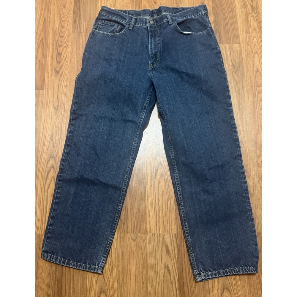 Levi Strauss Signature 550 Jeans Men's 38x29 Relaxed Fit Dark Wash Denim